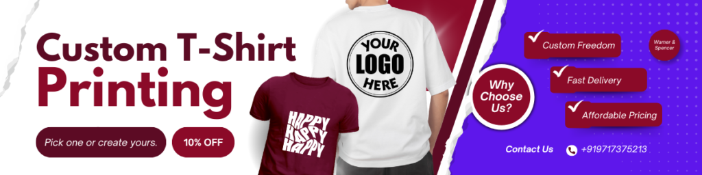 Maroon and White Modern Custom T-Shirt Printing Etsy Shop Cover (1)